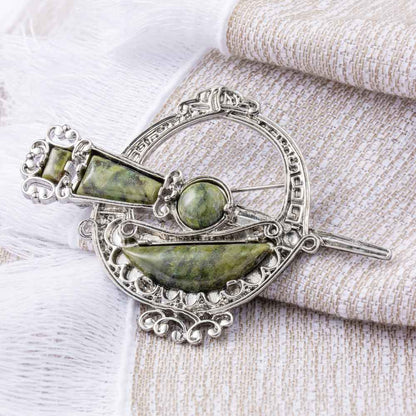 Celtic Brooch - Tara Brooch with Connemara Marble