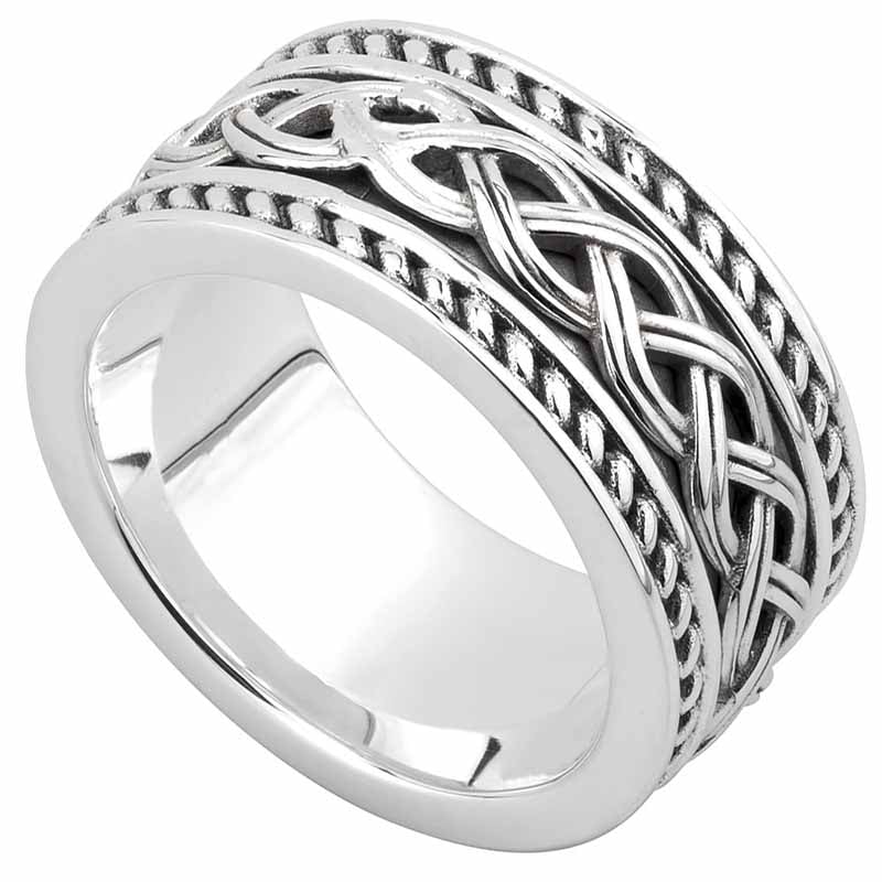 celtic ring - men's sterling silver ancient celtic knot band