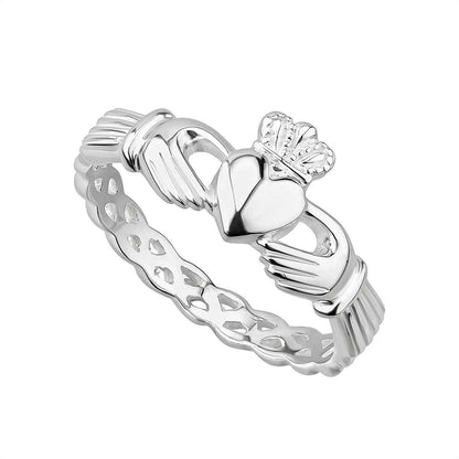 Claddagh Ring - Ladies Sterling Silver Claddagh Weave