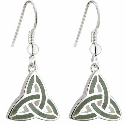 Celtic Earrings - Connemara Marble Trinity Knot Earrings