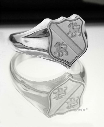 Irish Rings - Sterling Silver Family Crest Shield Ring