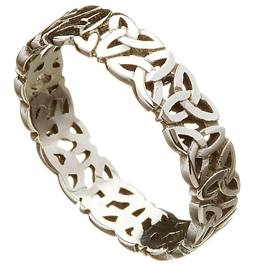 Irish Wedding Ring - Celtic Trinity Love Knot Mens Wedding Band