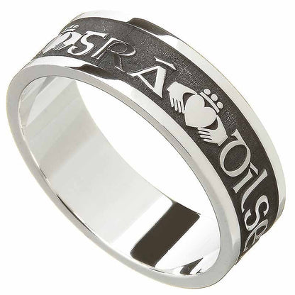 Claddagh Ring - Men's Gra Dilseacht Cairdeas 'Love, Loyalty, Friendship' Irish Wedding Ring