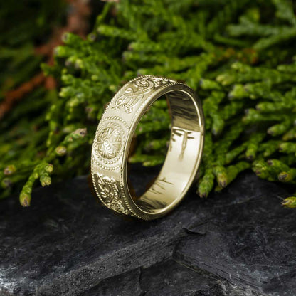 Celtic Ring - Men's Celtic Warrior Shield Wedding Ring