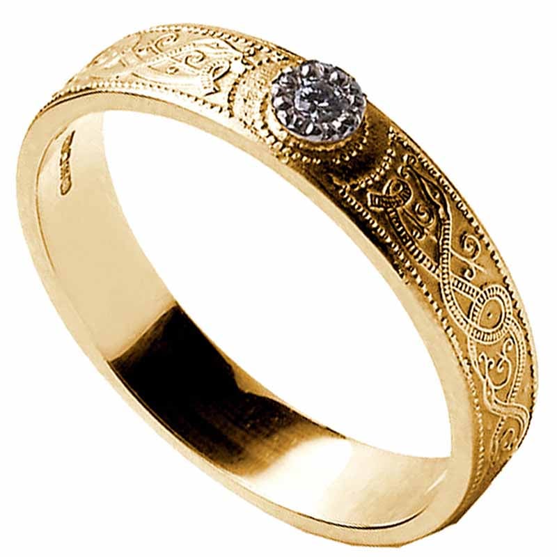 celtic ring - ladies diamond warrior shield wedding ring