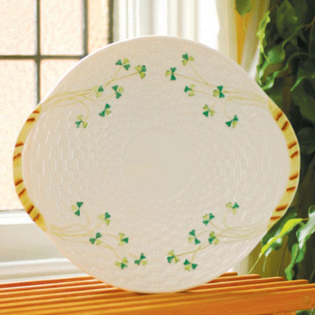 Product image for Belleek Shamrock Bread Plate