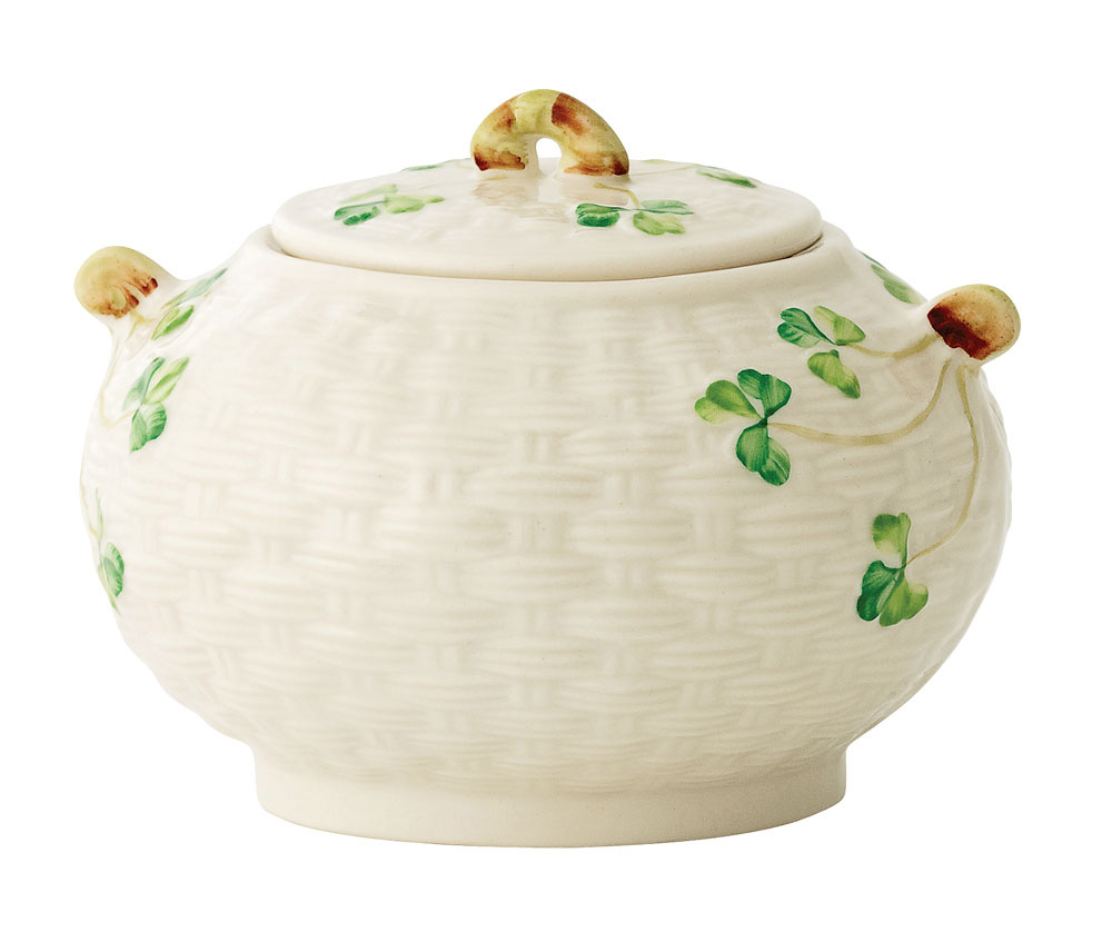 Product image for Belleek Shamrock Sugar Bowl