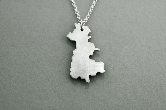 Product image for Irish Necklace - Sterling Silver Counties of Ireland Pendant with Chain