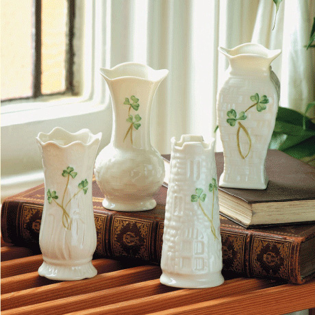Product image for Belleek Vase - Shamrock Mini (set of 4)