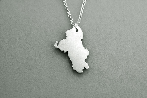 Product image for Irish Necklace - Sterling Silver Counties of Ireland Pendant with Chain