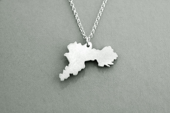 Product image for Irish Necklace - Sterling Silver Counties of Ireland Pendant with Chain