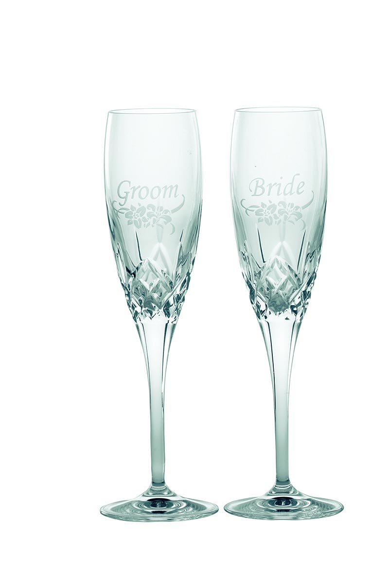 Product image for Galway Crystal Bride & Groom Toasting Glasses