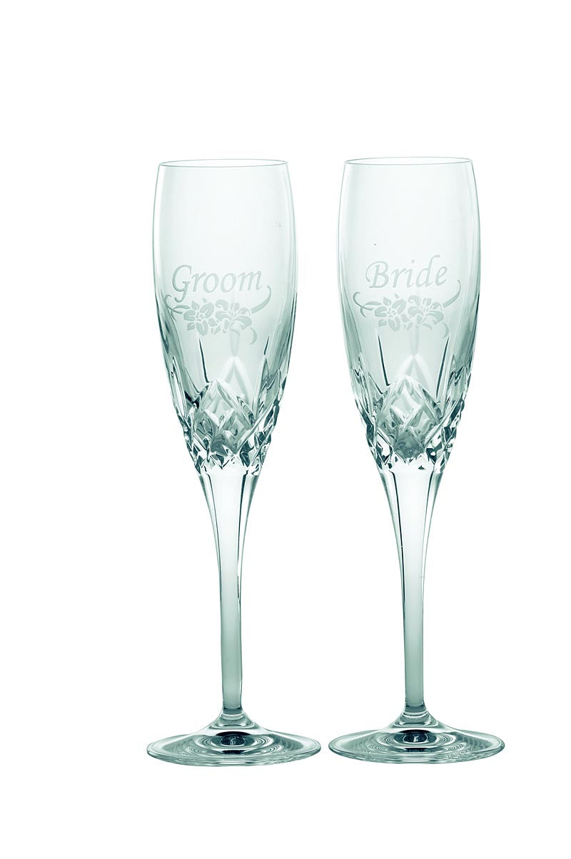 Galway Crystal Bride Groom Toasting Glasses At Irishshop Com