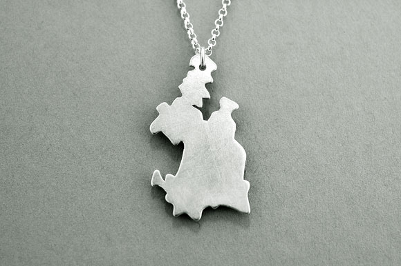 Product image for Irish Necklace - Sterling Silver Counties of Ireland Pendant with Chain