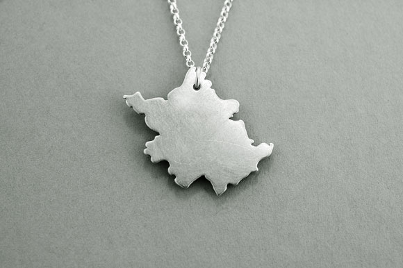 Product image for Irish Necklace - Sterling Silver Counties of Ireland Pendant with Chain