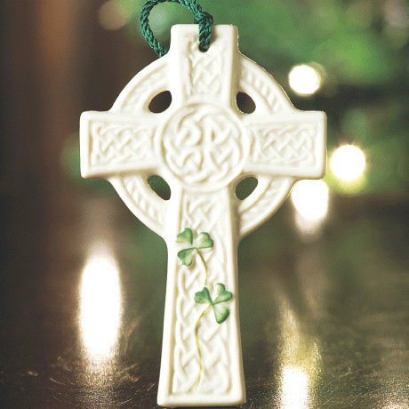 Product image for Irish Christmas - Belleek St. Kieran's Celtic Cross Ornament
