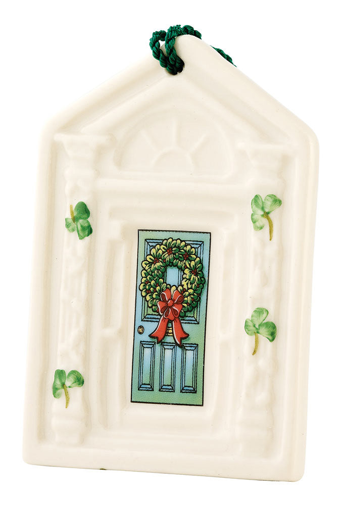 Irish Christmas - Belleek Dublin Doorway Ornament at IrishShop.com