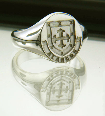 Product image for Irish Rings - Personalized Sterling Silver Coat of Arms Ring - Medium