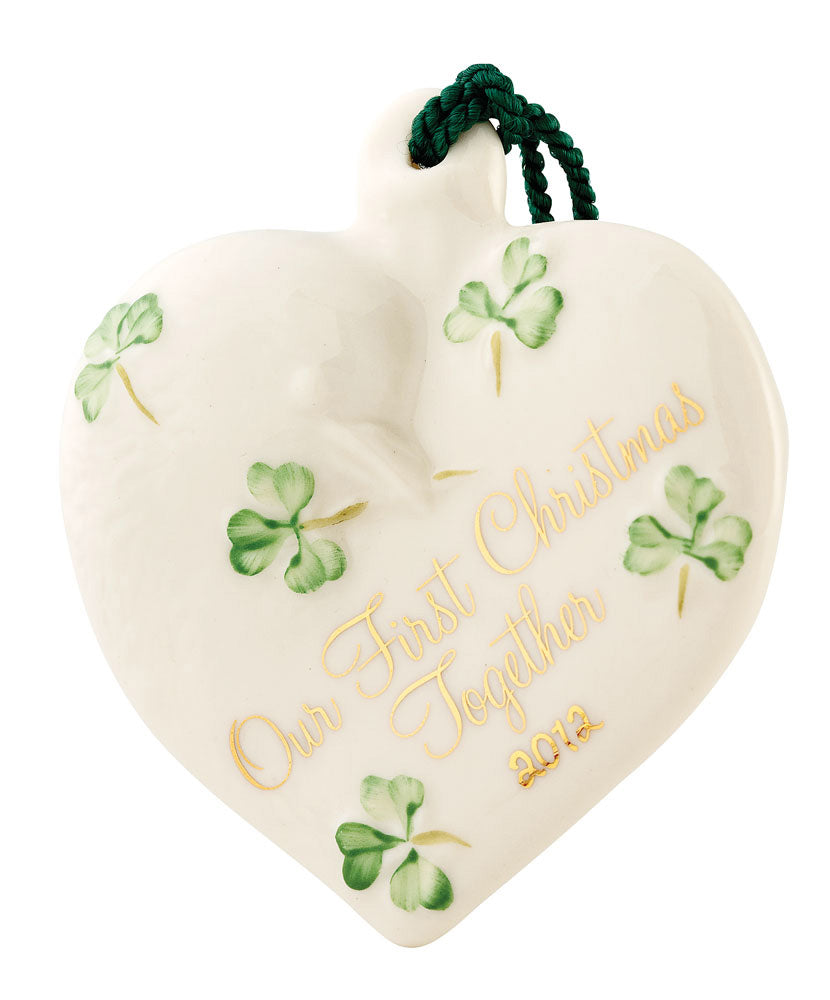 Irish Christmas Belleek Our First Christmas Together 2012 Ornament at