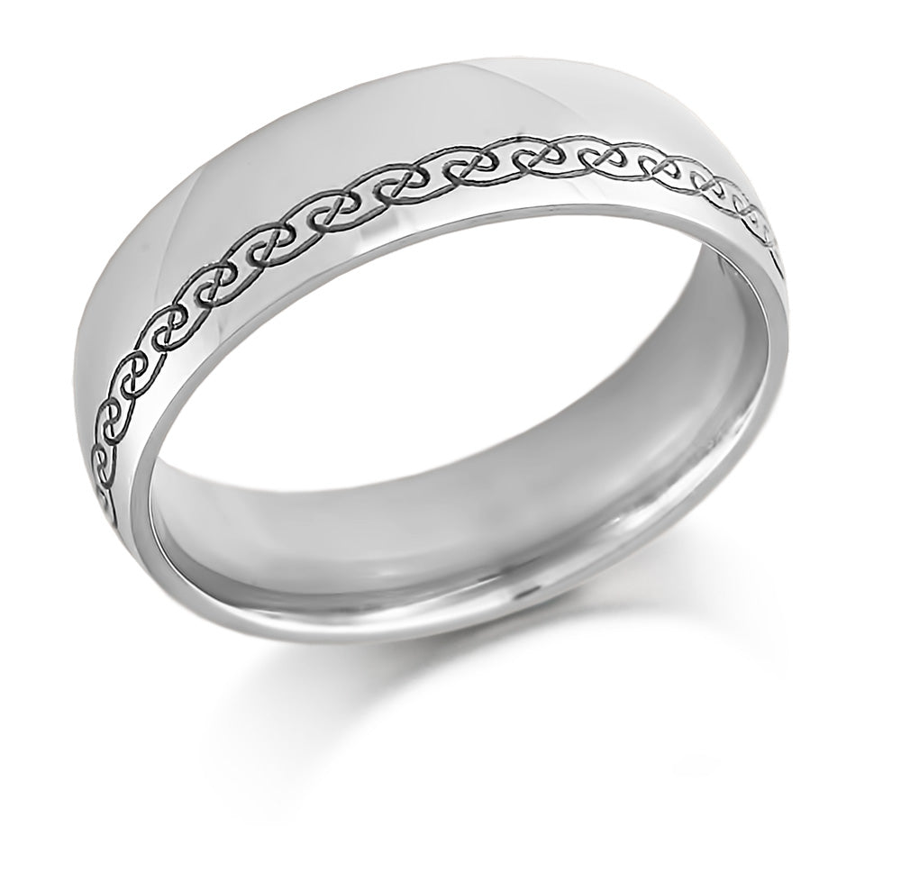 Irish Wedding Ring Mens Gold Celtic Swirls Celtic Wedding Band at