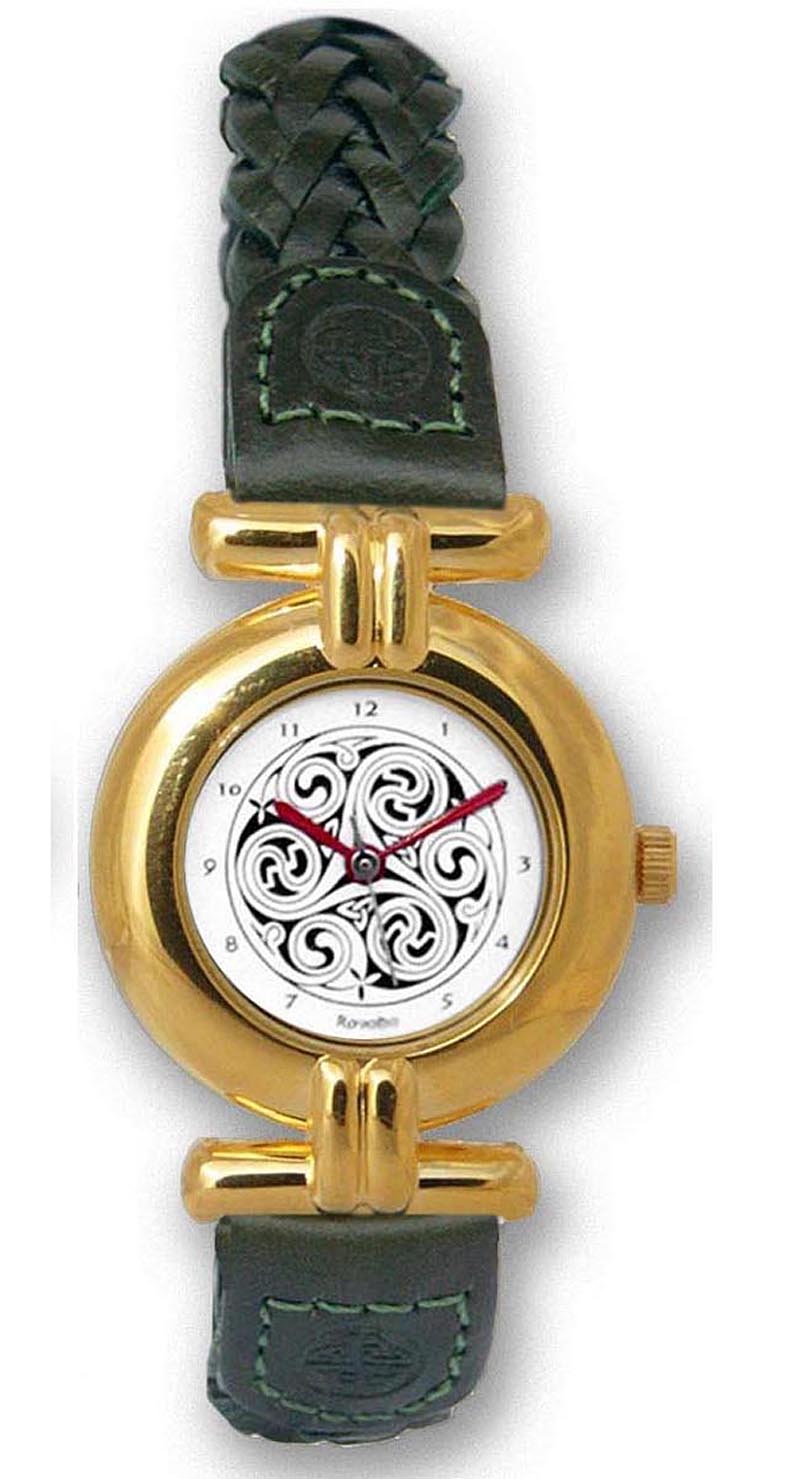 Ladies Celtic Spirals Watch Gold Plated 'Aife' at