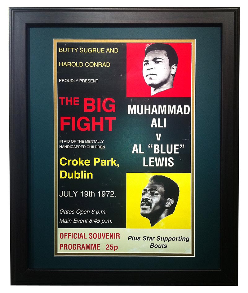 Product image for Muhammad Ali v. Al 'Blue' Lewis Fight Croke Park, Dublin - Matted and Framed Print