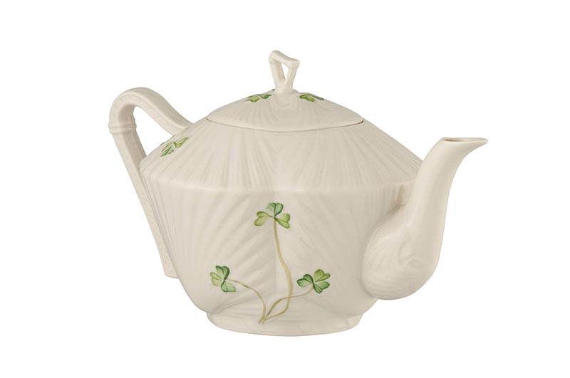 Product image for Belleek Harp Shamrock Teapot