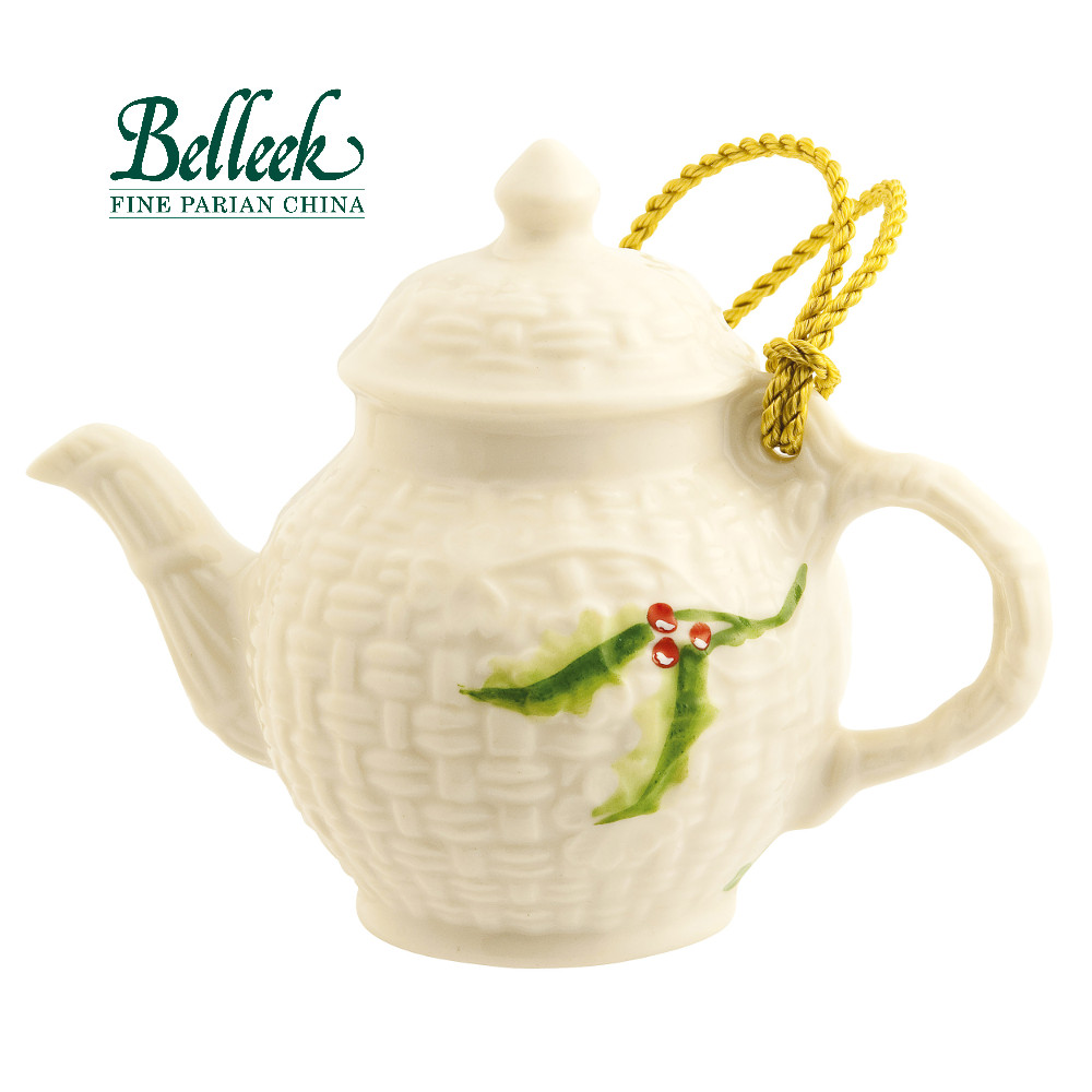 Product image for Irish Christmas - Belleek Miniature Teapot Ornament