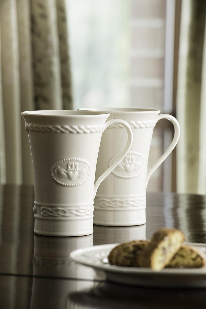 Product image for Belleek Claddagh Latte Mugs - Set of 2
