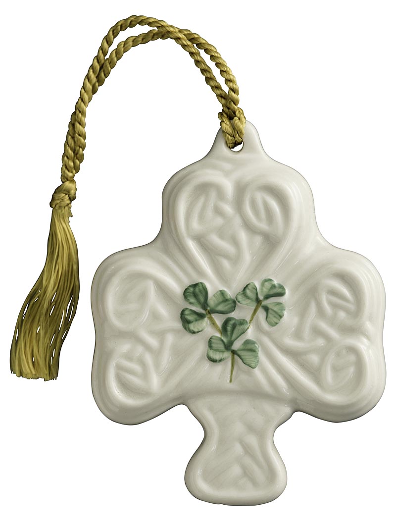 Irish Christmas Belleek Shamrock Puff Ornament at BLK4411