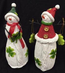 Product image for Irish Christmas - Irish Himself and Herself Snowman Set of 2
