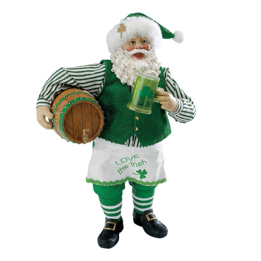 Irish Christmas Musical Irish Santa with Beer Barrel at