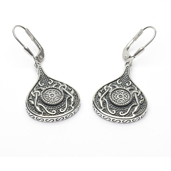 Celtic Earrings - Antiqued Sterling Silver Celtic Cross Teardrop Irish ...