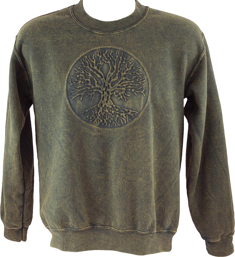 Product image for Irish Sweatshirt - Embossed Tree of Life - Green