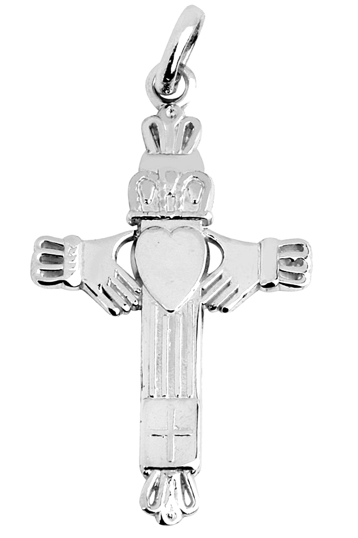 Product image for Claddagh Pendant - Sterling Silver Claddagh Cross