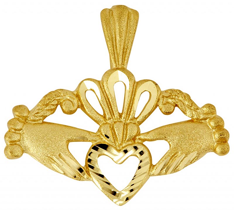 Product image for Claddagh Pendant - Yellow Gold Fancy Claddagh