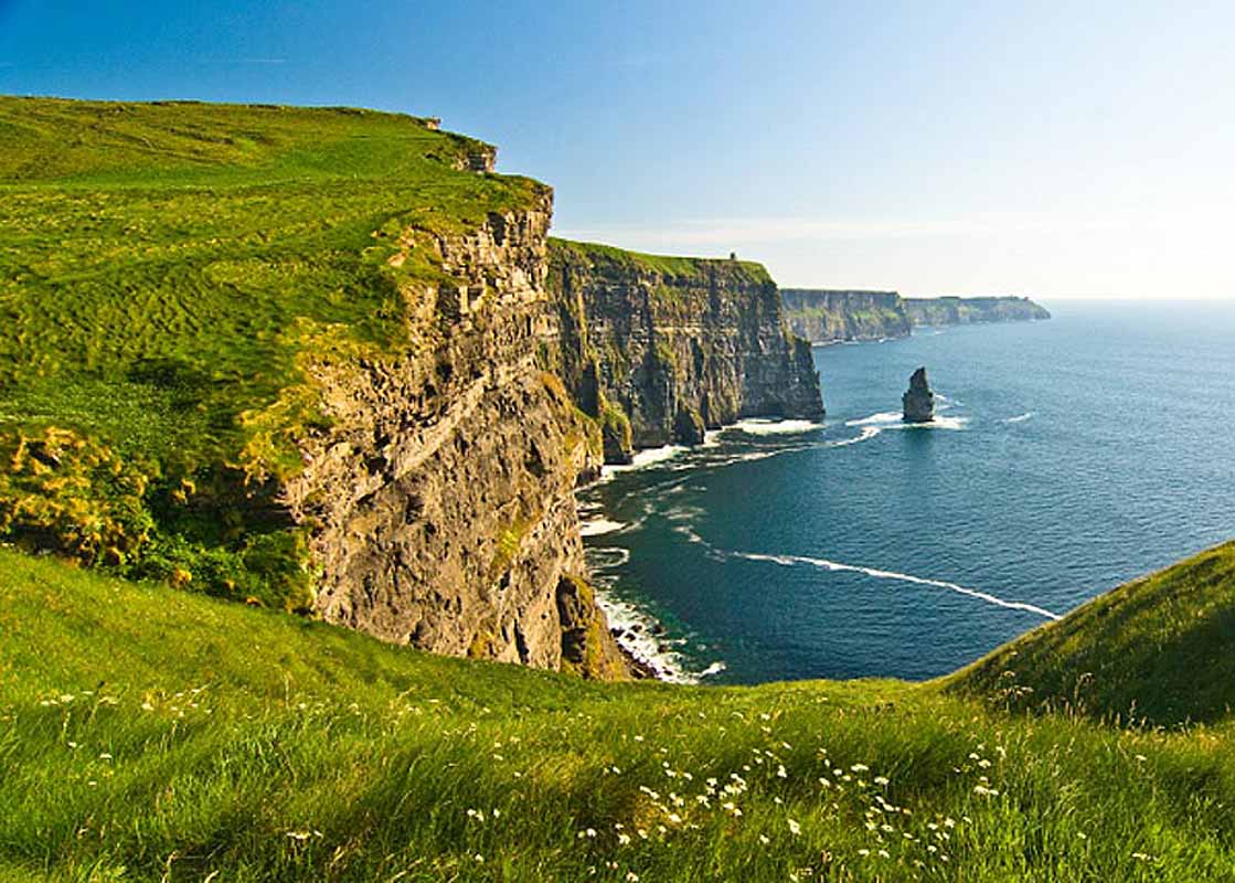Product image for Cliffs of Moher Green Fields Irish Landscape Photographic Print