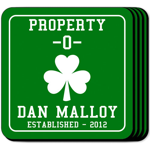 Personalized Irish Coaster Set Property O at JDSGC269PO