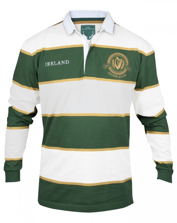 Product image for SALE - Croker Green and White Striped Rugby Jersey