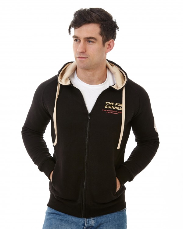 Product image for Guinness Limited Edition 200th Anniversary 'Time For A Guinness'  Black Zip Hooded Sweatshirt