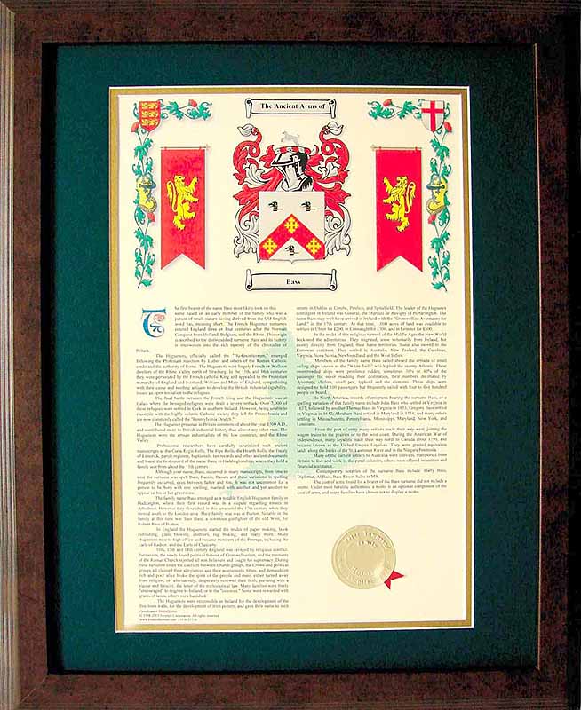 Product image for Personalized 16 x 20 inch History with Coat of Arms Matted & Framed Print