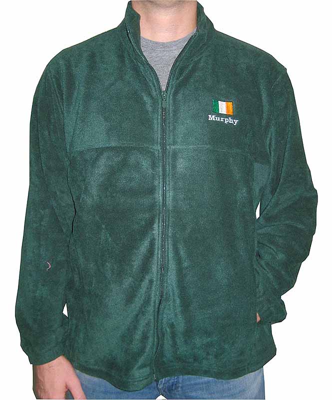 Product image for Personalized Hunter Green Full Zip Fleece Jacket