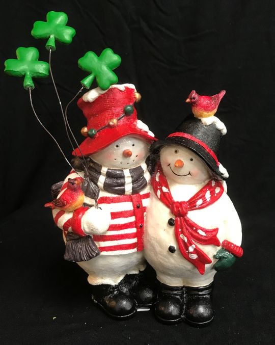 Product image for Irish Christmas - Irish Snowman Couple Figurine