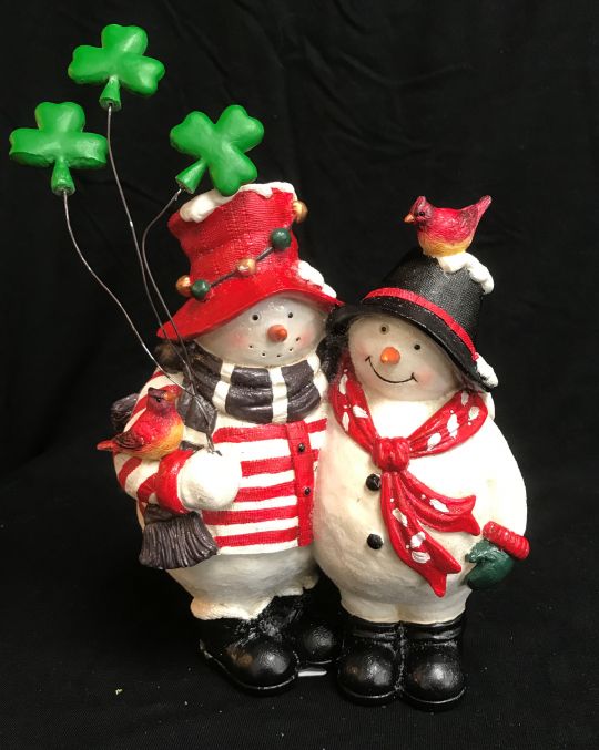 Product image for Irish Christmas - Irish Snowman Couple Figurine