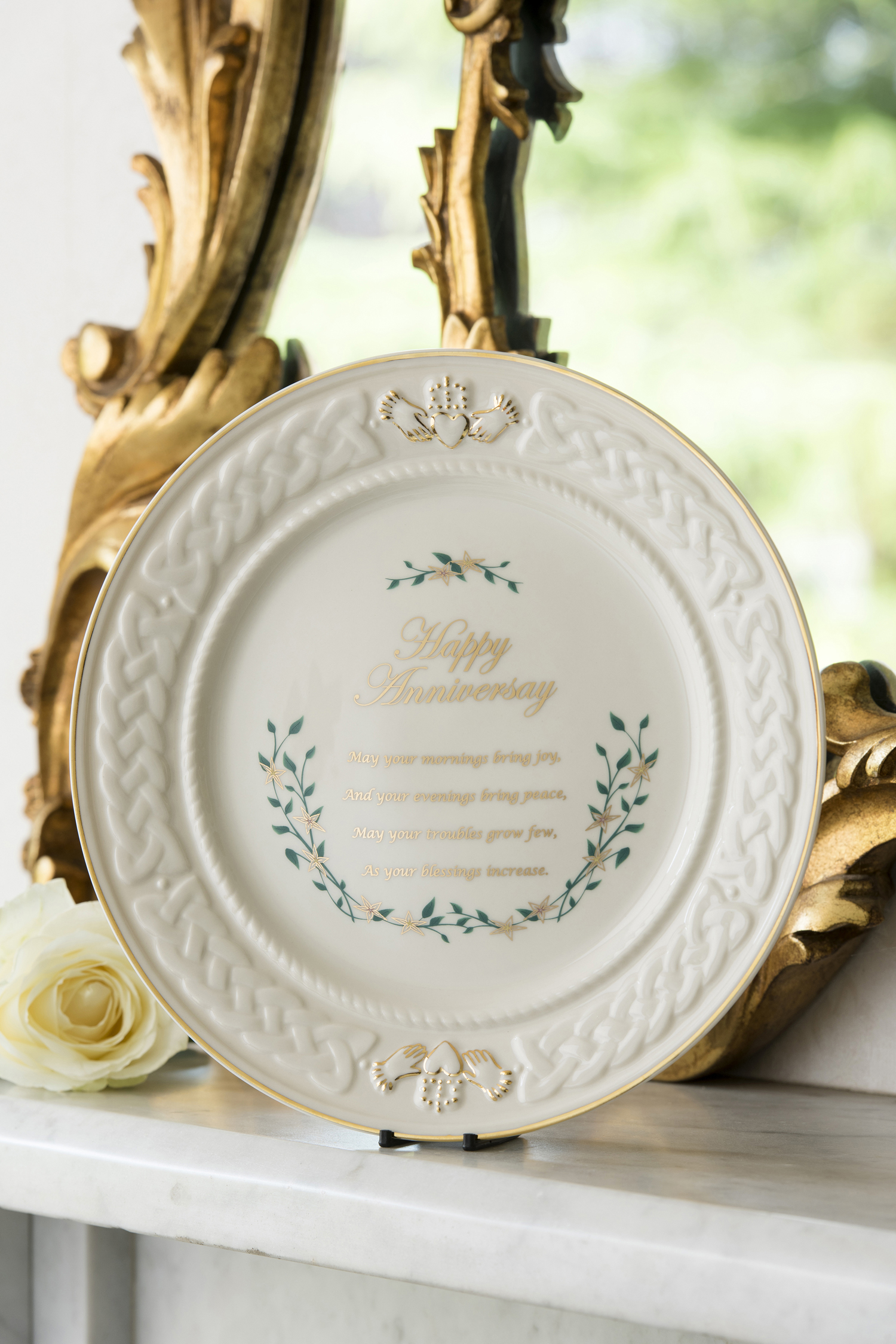 Product image for Belleek Happy Anniversary Plate