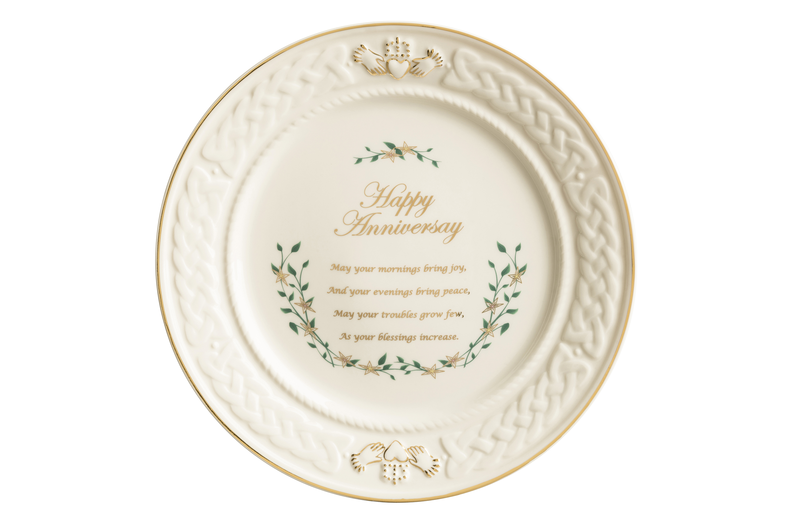 Product image for Belleek Happy Anniversary Plate