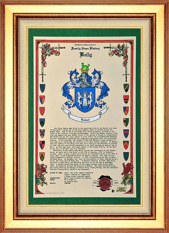 Product image for Personalized Irish Coat of Arms Celebration Scroll - Framed
