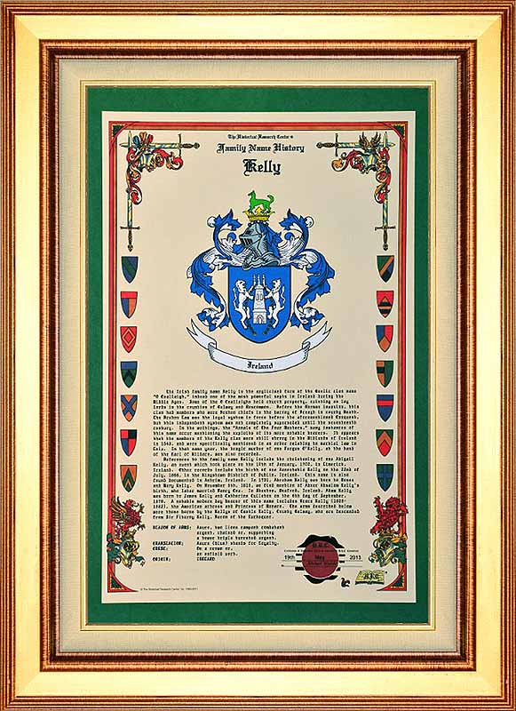 Product image for Personalized Irish Coat of Arms Celebration Scroll - Framed