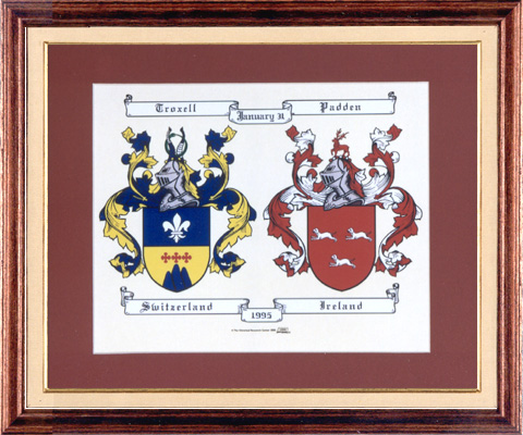 Product image for Personalized Irish Double Coat of Arms - Framed