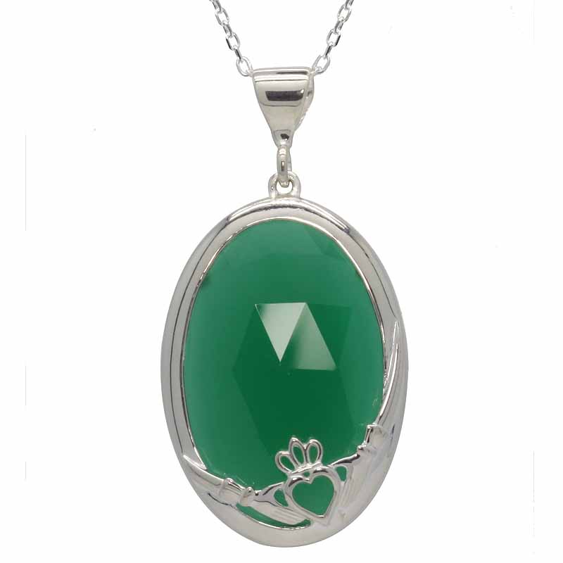 Product image for Claddagh Pendant - Green Onyx